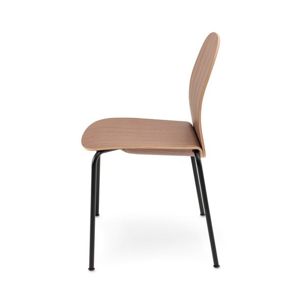 Scaune de dining maro stivuibile 2 buc. cu aspect de lemn de nuc Book – Gazzda-image-2