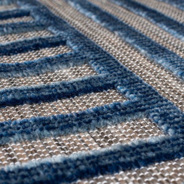 Covor pentru exterior și interior albastru închis 120x170 cm Vigo Blocks – Flair Rugs-image-3