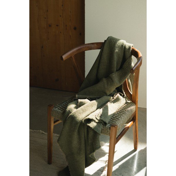 Pătură kaki din bumbac 130x180 cm Handloom – Lorena Canals-image-1