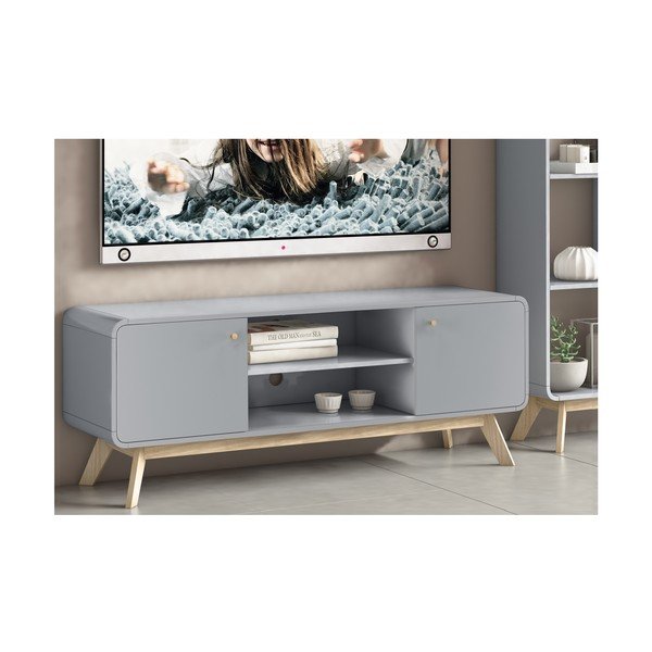 Comodă TV gri 140x53 cm Caitlin – Støraa-image-4