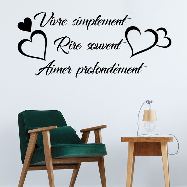 Autocolant negru Ambiance Quote Vivre Simplement