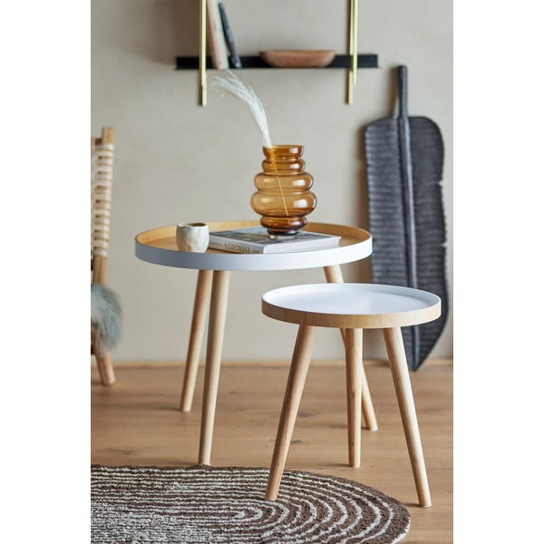 Măsuțe auxiliare 2 buc. rotunde din bambus ø 60 cm Cappuccino – Bloomingville-image-1