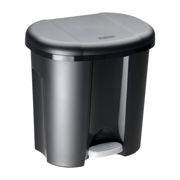 Coș de gunoi negru cu pedală din plastic reciclat 20 l Duo - Rotho
