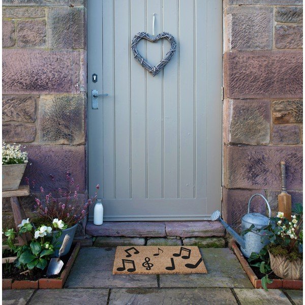 Covoraș de intrare din fibre de nucă de cocos 40x60 cm Music Notes – Artsy Doormats-image-2