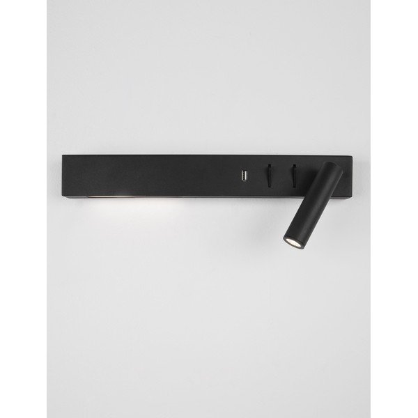 Aplică de perete negru-mat LED cu structură flexibilă/cu port USB din metal Vida – Nova Luce-image-4