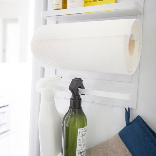 Suport magnetic YAMAZAKI Tower Magnetic Side Rack, mare, alb-image-2