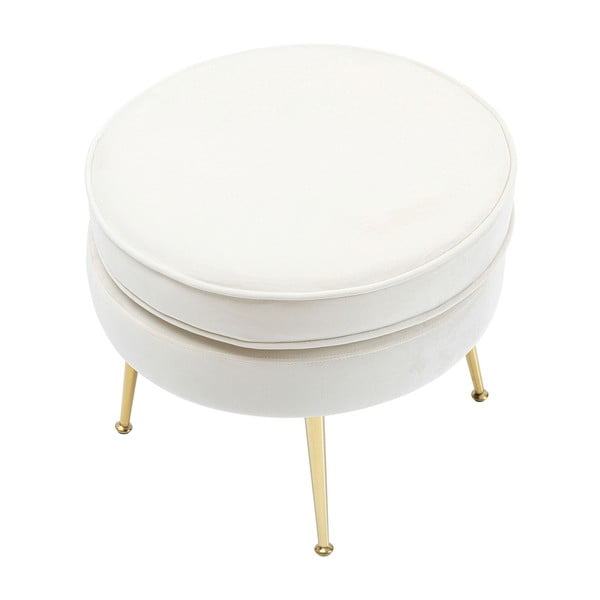 Taburet alb cu tapițerie din catifea Water Lily – Kare Design-image-1