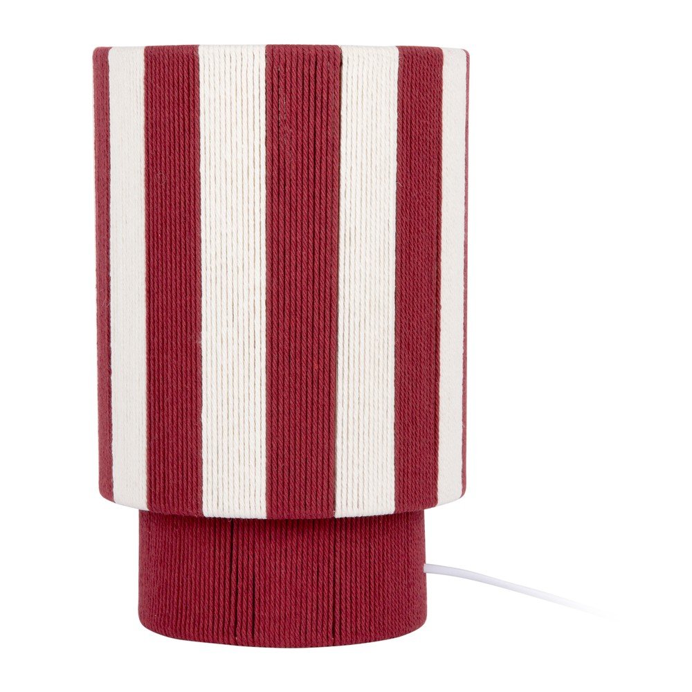 Veioza rosie/alba cu tapiterie din franghie (inaltime 35 cm) Vienna Stripes – Leitmotiv