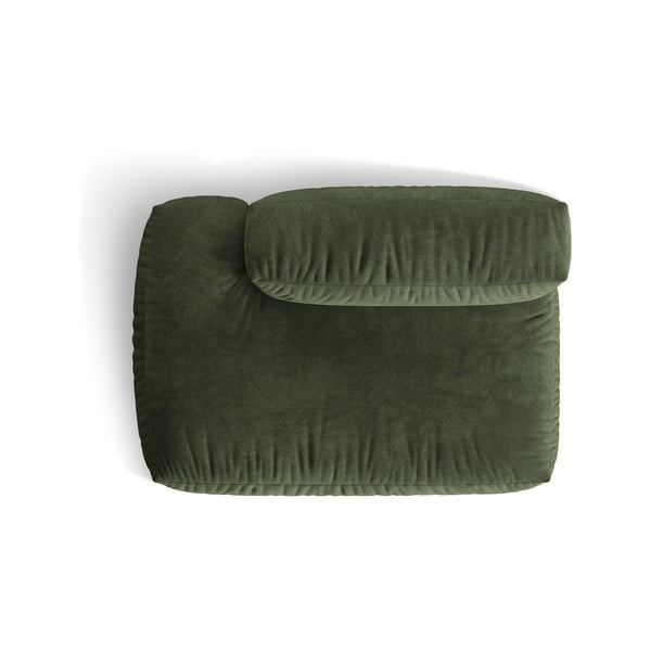 Modul pentru canapea modulară verde cu tapițerie din catifea (cu colț pe partea stângă) Martina – Micadoni -image-3