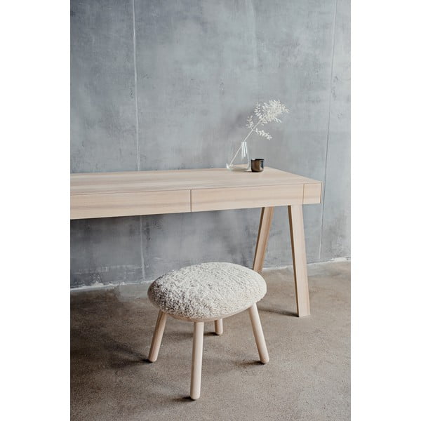 Birou din frasin lituanian cu 2 sertare EMKO 4.9, 140 x 70 cm-image-1