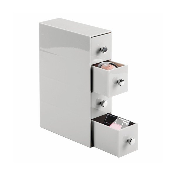 Organizator cu 4 sertare InterDesign Cosmetic, alb-image-4