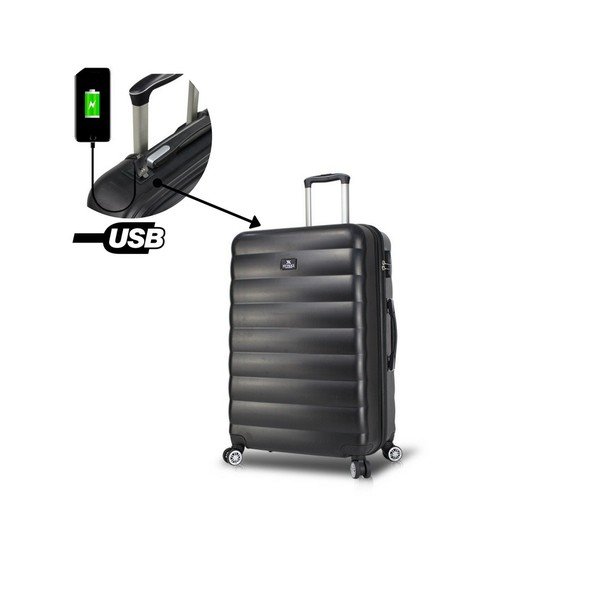 Valiză cu roți și port USB My Valice COLORS RESSNO Large, negru-image-2