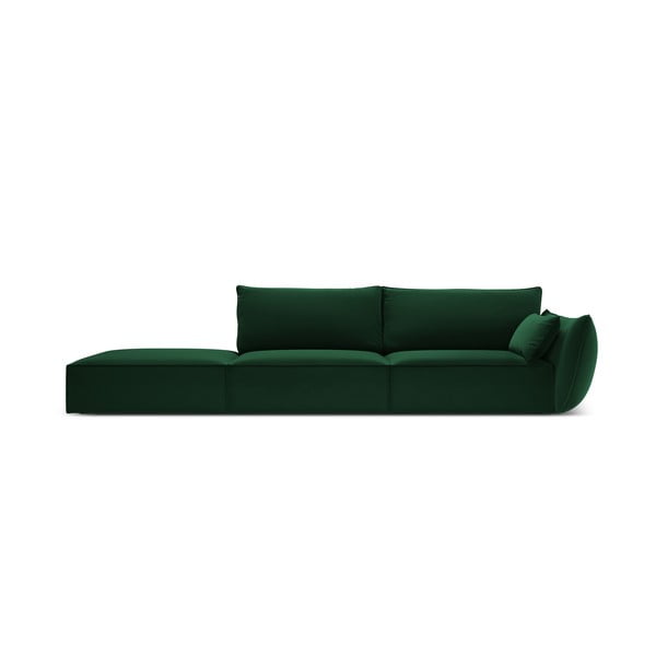Canapea verde-închis cu tapițerie din catifea, cu colț pe partea dreaptă 264 cm Vanda – Mazzini Sofas