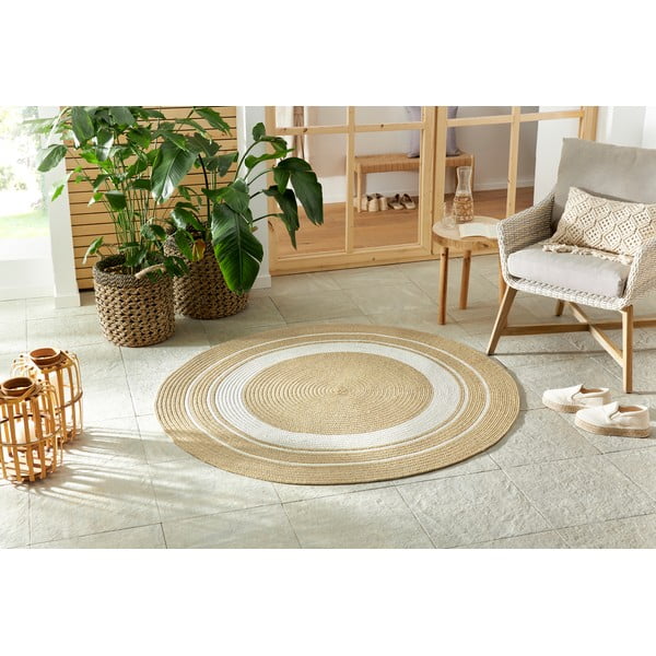 Covor rotund de exterior  în culoare naturală ø 200 cm - NORTHRUGS-image-1