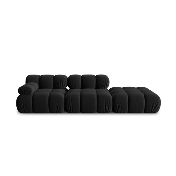 Canapea neagră cu tapițerie din catifea 282 cm Bellis – Micadoni Home