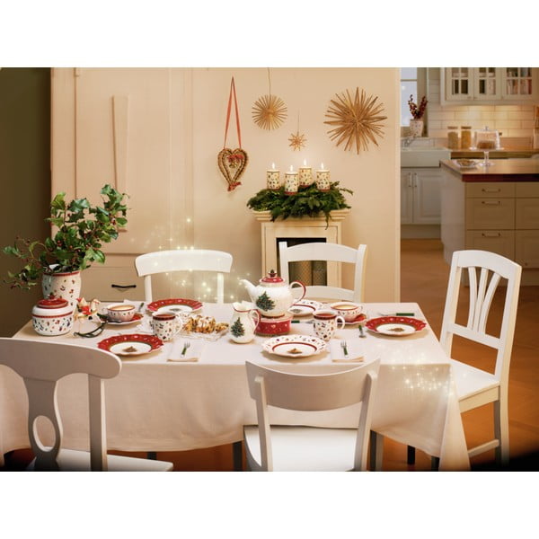 Farfurie din porțelan cu motiv de Crăciun Toy's Delight Villeroy&Boch, ø 24 cm, alb - roșu-image-2
