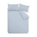 Lenjerie de pat albastră pentru pat dublu cu 3 piese 200x200 cm Epping Textured Stripe – Catherine Lansfield