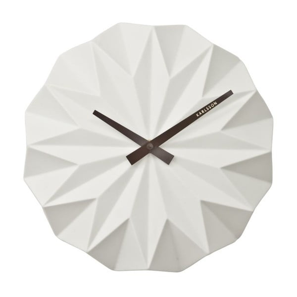 Ceas de perete Karlsson Origami Ceramic, alb