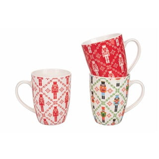 Set 6 căni de Crăciun din gresie Villa d'Este Nutcracker, 350 ml