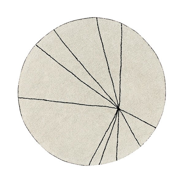 Covor crem lavabil/țesut manual rotund din bumbac ø 160 cm Trace Beige – Lorena Canals