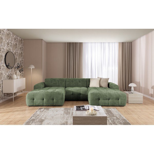 Colțar verde (în formă de "U"/cu șezlong) Melva – Ropez-image-4