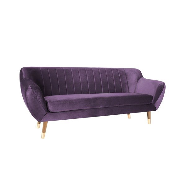 Canapea cu tapițerie din catifea Mazzini Sofas Benito, violet, 188 cm-image-2