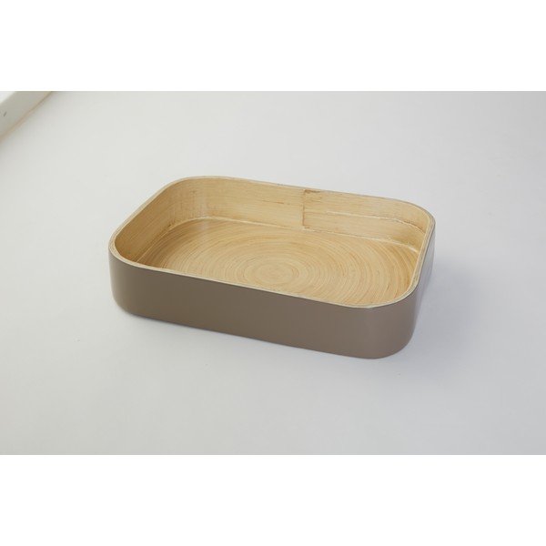Tavă din bambus Bamboo Taupe, 31x22 cm