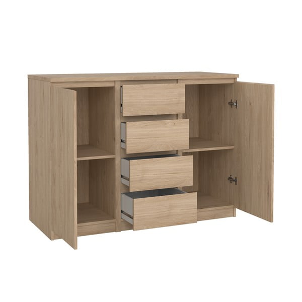 Comodă în culoare naturală cu aspect de lemn de stejar 121x91x50 cm Naia – Tvilum-image-2
