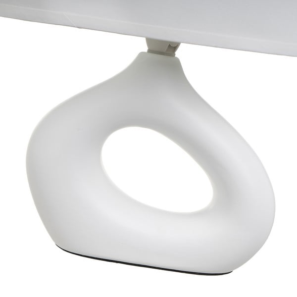 Veioză albă din ceramică cu abajur textil (înălțime 30 cm) – Casa Selección-image-3