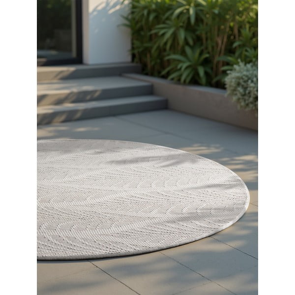 Covor pentru exterior și interior gri/fildeș rotund ø 160 cm Duet Liora – NORTHRUGS-image-3