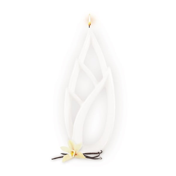 Lumânare parfumată Alusi Livia Grande, aromă de vanilie, alb, 6 ore