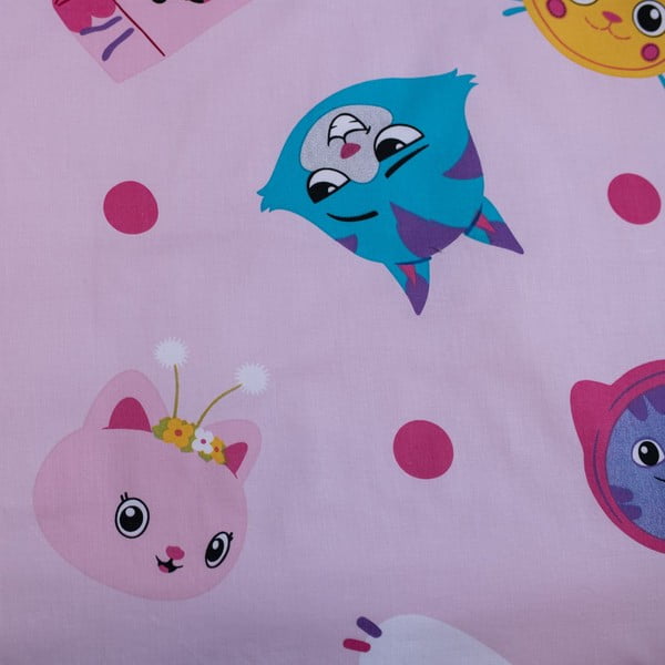 Lenjerie de pat pentru copii roz din bumbac pentru pătuț 100x135 cm Gabby's Dollhouse – Jerry Fabrics-image-4