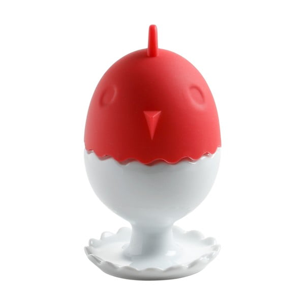 Cupă pentru ouă cu capac roșu din silicon Maxwell & Williams