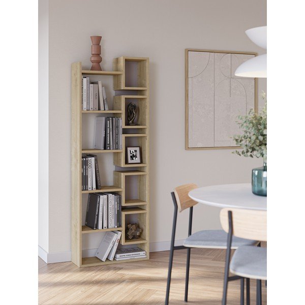 Bibliotecă cu aspect de lemn de stejar 60x168,5 cm Eladi – Marckeric-image-1