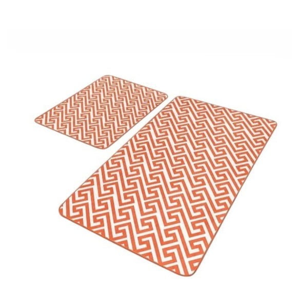 Covorașe de baie portocalii 2 buc. din catifea 60x100 cm – Mila Home