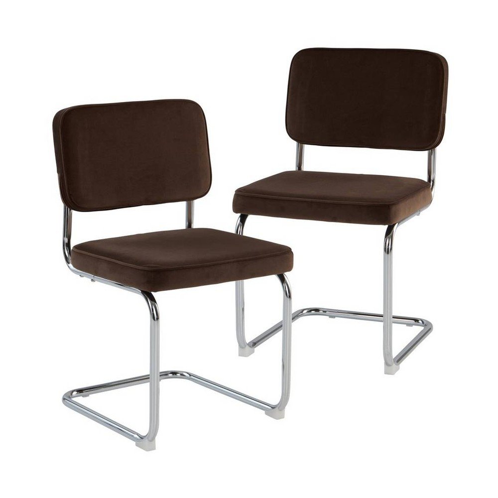 Scaune de dining maro balansoar 2 buc. din metal Hjo – Jotex
