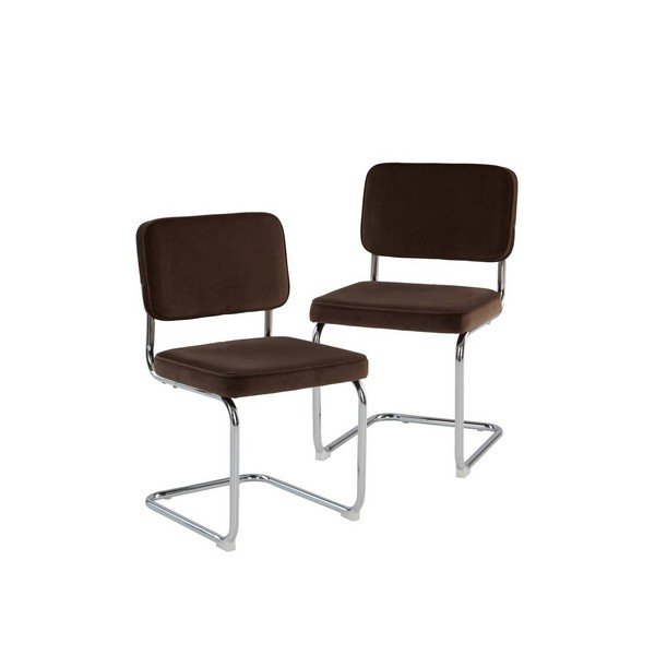 Scaune de dining maro balansoar 2 buc. din metal Hjo – Jotex