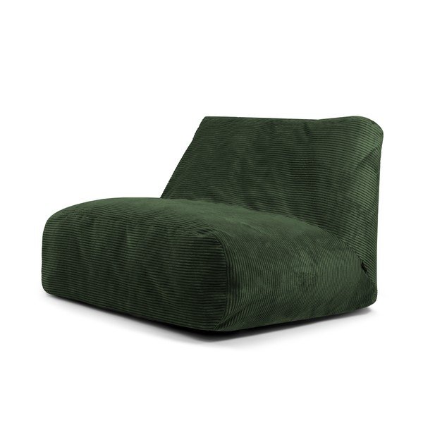 Fotoliu bean bag verde cu tapițerie din catifea reiată Sofa Tube – SLOWDOWN