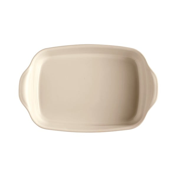Vas dreptunghiular de ceramică pentru copt Emile Henry Ultime, 36,5 x 23,5 cm, crem-image-1