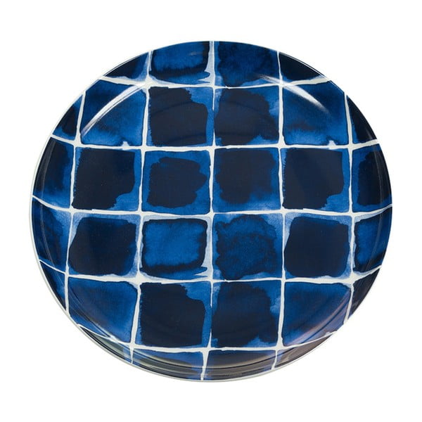Farfurie din porțelan Santiago Pons Indigo, ⌀ 21 cm, albastru - alb