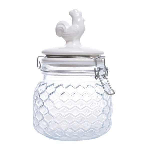 Recipient din sticlă cu capac ceramic Ewax Honeycomb, înălțime 19 cm