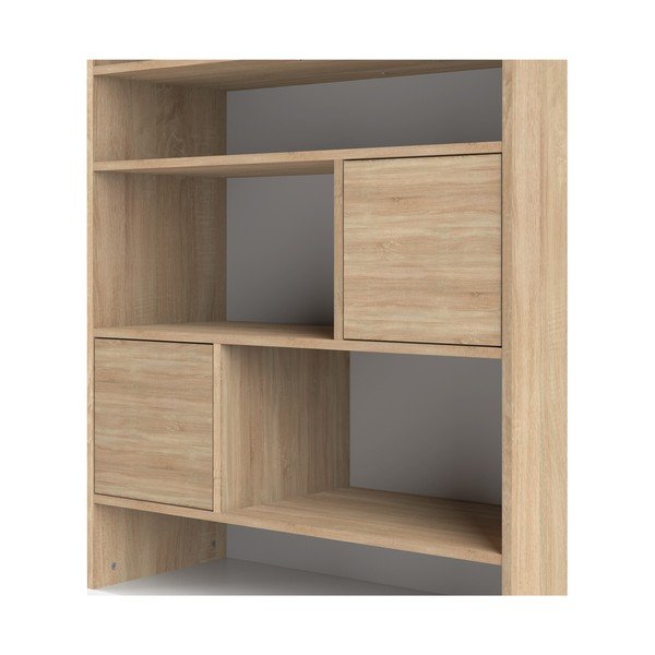Bibliotecă albă din cu aspect de stejar 90x180 cm Horizon - TemaHome -image-1