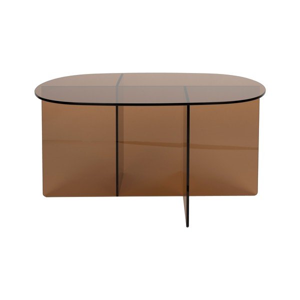 Măsuță de cafea maro din sticlă 60x80 cm Linea – Zuiver-image-2