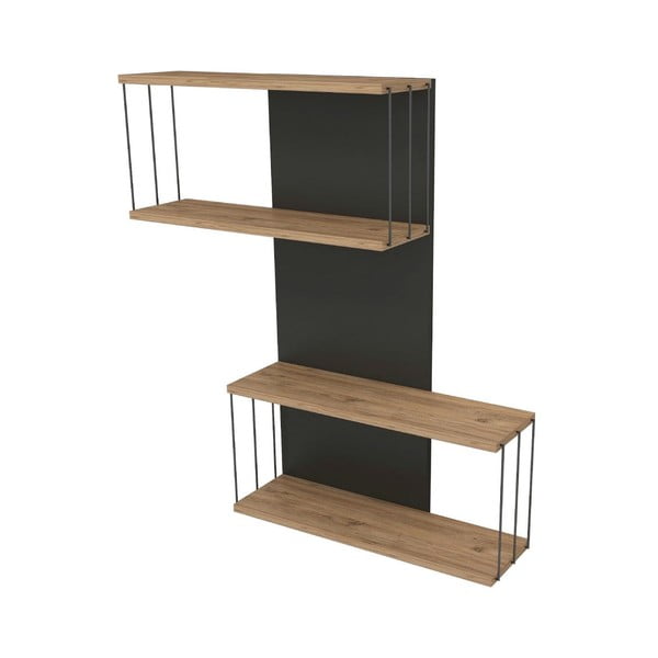 Raft gri antracit-în culoare naturală etajat cu aspect de lemn de pin 65 cm Destan – Kalune Design-image-2