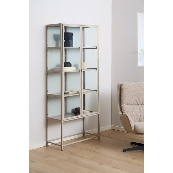 Vitrină gri 77x186x35 cm Seaford – Actona-image-1