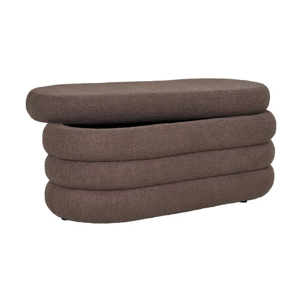 Bancă maro cu tapițerie din țesătură bouclé Dartford – House Nordic-image-4