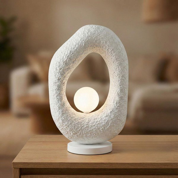 Veioză albă din metal (înălțime 50 cm) Lore – Opviq lights-image-3