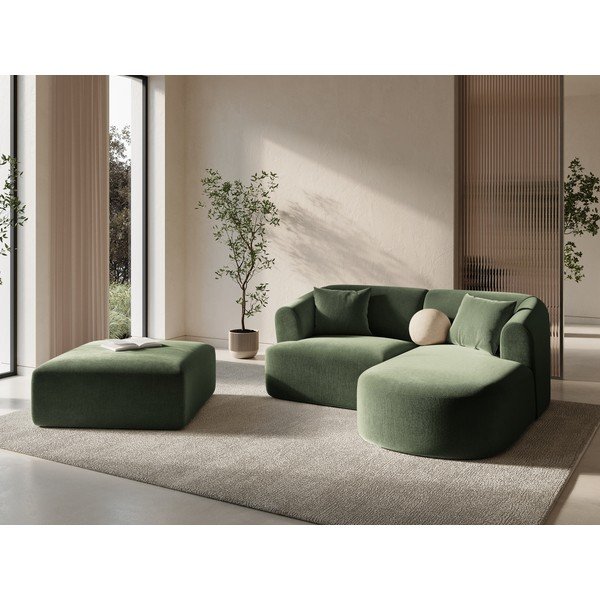 Taburet verde cu tapițerie din catifea Campi – Cosmopolitan Design-image-1
