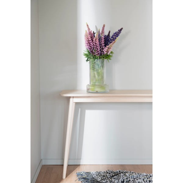 Masă consolă în culoare naturală cu aspect de lemn de stejar 120x40 cm Yumi - Rowico-image-1