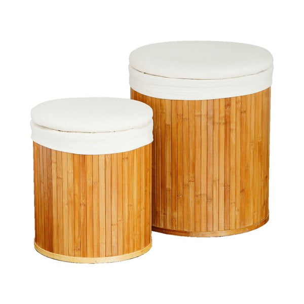 Set 2 coșuri din bambus pentru rufe Premier Housewares Round Laundry